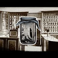 An illustration of a jar of leeches