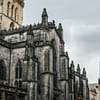 A detail photo of the gothic exterior of the St Giles cathedral in Edinburgh.