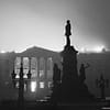 Photo of fire after bombings of Helsinki WW2