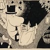 Moomin dad in a tree from the Moomin comic strip