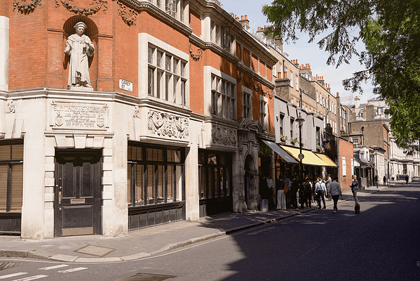 A photo of Carey street in Holborn, London on a sunny day