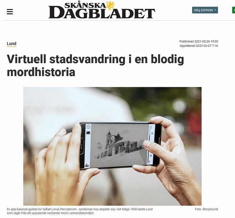 A press clip of Skånska Dagbladet